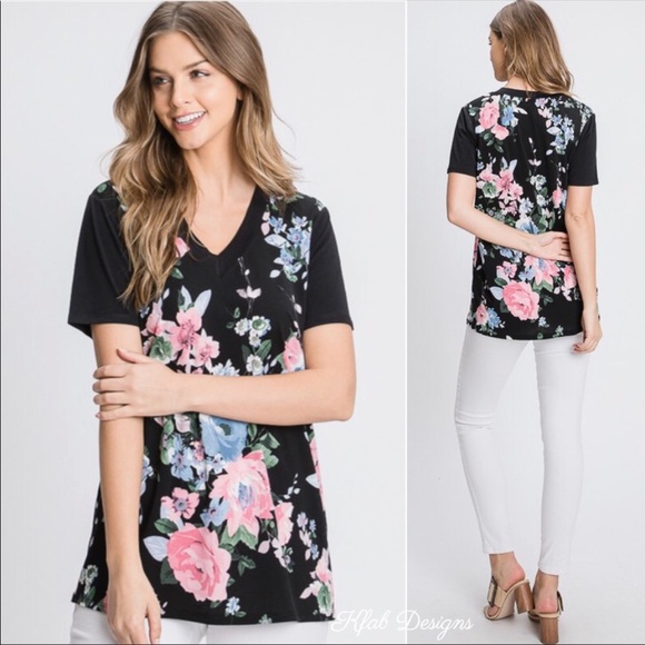❤️LAST 1! V Neck Floral Contrast Knit Top! - Picture 5 of 9